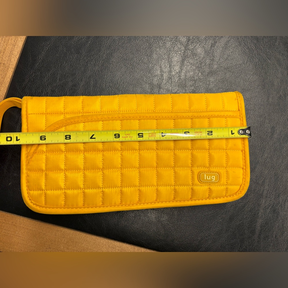 Lug quilted travel wallet. Bright yellow